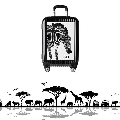Monogram Black  White Zebra Luggage