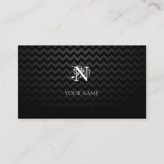 Monogram Black with Chevron Pattern