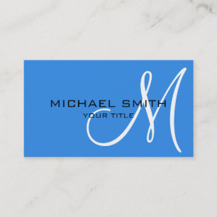 Monogram Bleu de France color background Business Card