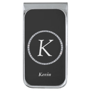 Monogram bling ring money clip