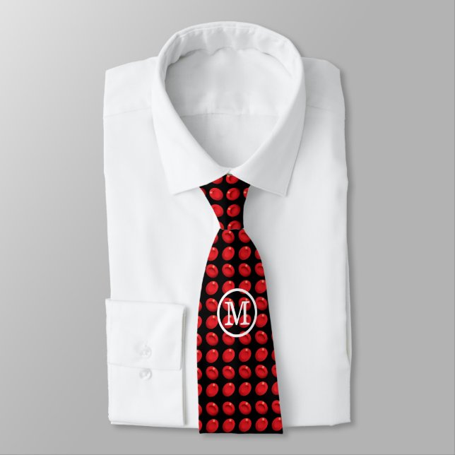Monogram Blood Cells Pattern Neck Tie (Tied)