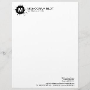 Monogram Blot - Black Letterhead