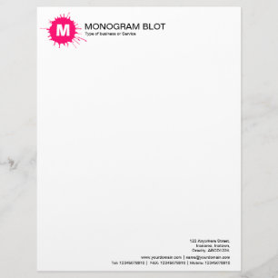 Monogram Blot - Neon Red Letterhead