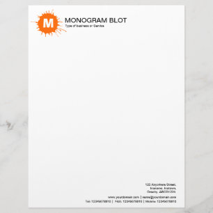 Monogram Blot - Orange Letterhead