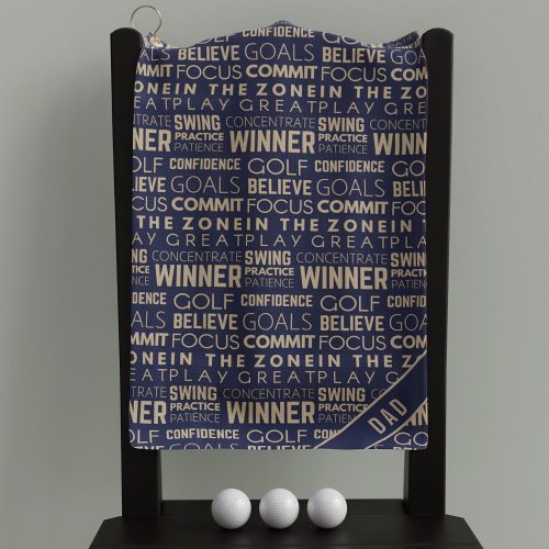 Monogram Blue and Gold Golfer Winners Golf Towel