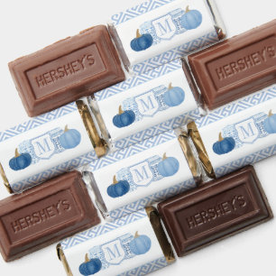 Monogram Blue And White Pumpkins Boy Baby Shower Hershey's Miniatures