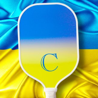 Monogram Blue and Yellow Ukraine Inspiration Peace