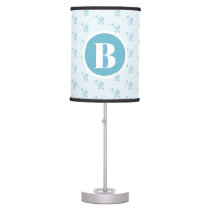 Monogram Blue Bird Baby Carriage Baby Nursery Table Lamp