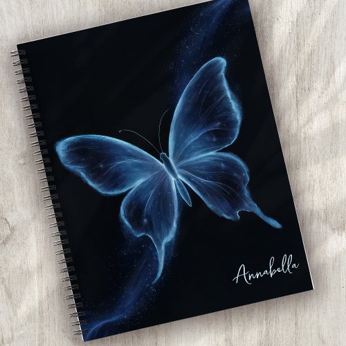 Monogram Blue Butterfly Notebook