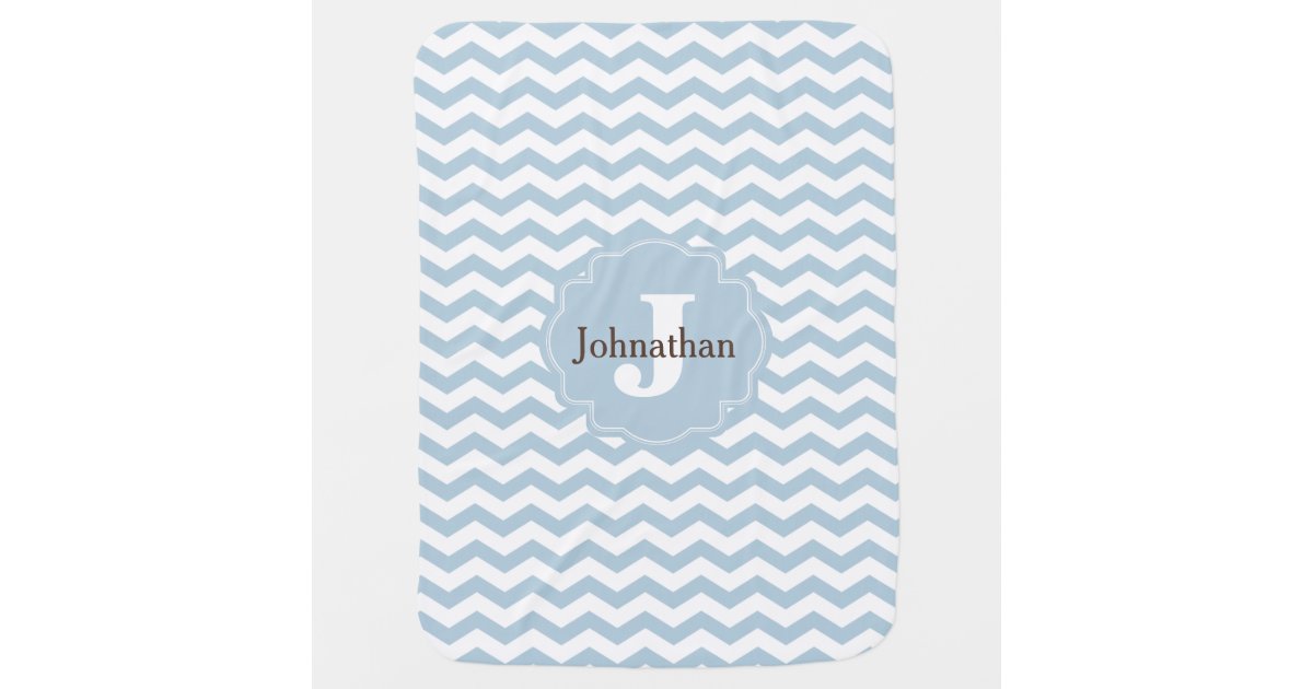 Navy and light blue chevron monogrammed car tag