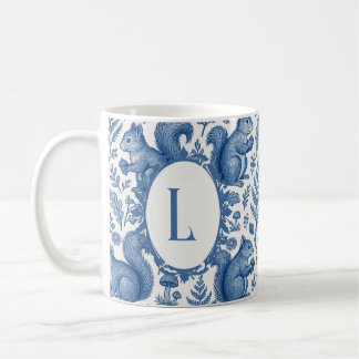 Monogram Blue Chinoiserie French Toile Woodland Coffee Mug