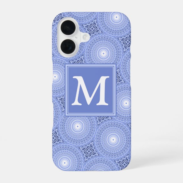 Monogram blue circles pattern Case-Mate iPhone cas Case (Back)