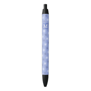 Monogram blue circles pattern pen