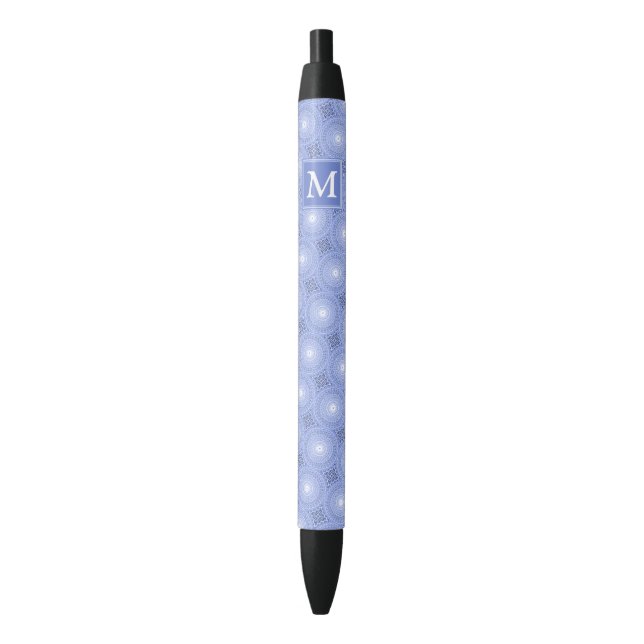 Monogram blue circles pattern pen (Front Vertical)