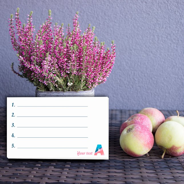 Monogram blue coral letter A notes (Creator Uploaded)