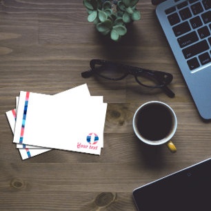 Monogram blue coral letter O notes