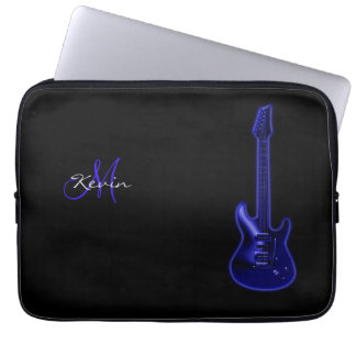 Monogram Blue Electric Guitar 13" Laptop Sleeve