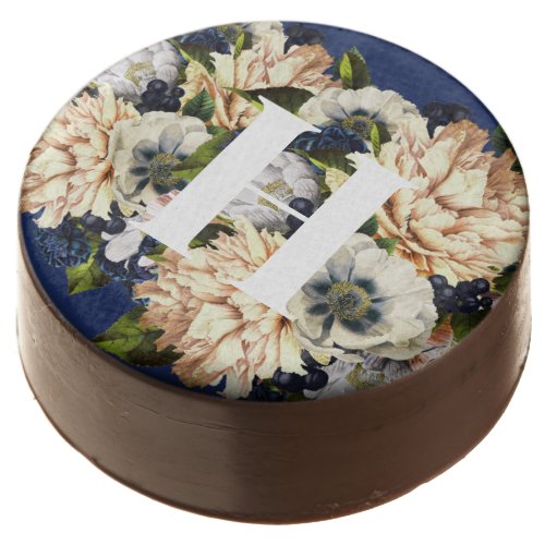 Monogram Blue Flower Bouquet Funeral Memorial Chocolate Covered Oreo