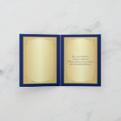 Monogram Blue, Gold Floral Thank You Card (Inside)