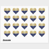 Monogram Blue, Gold Floral Wedding Favor Sticker (Sheet)