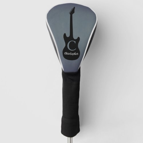 Monogram Blue Gray Electric Guitar Golf Head Cover