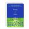 Monogram Blue, Green Floral, Hearts Wedding Invite