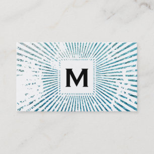 Monogram Blue Grunge Business Card