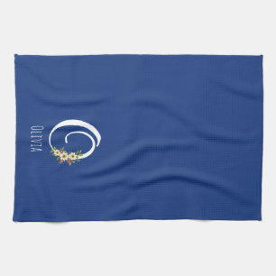 Monogram blue Kitchen Towel Housewarmng gift