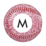 Monogram Blue lace flowers pattern background Baseball