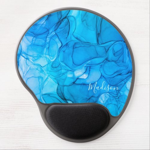 Monogram blue marbling dreams gel mouse pad