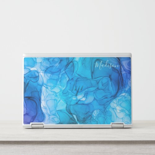 Monogram blue marbling dreams HP laptop skin