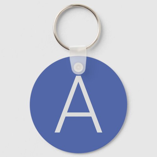 Monogram Blue Modern Add Your Name Initial Keychain