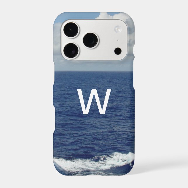 Monogram Blue Ocean Fluffy Clouds Iphone Case (Back)