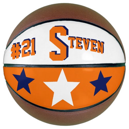 Monogram Blue Orange and White Basketball