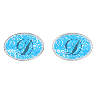 Monogram Blue Ornamental Cufflinks