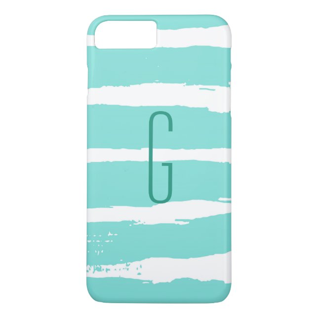 Monogram Blue paint stripes Case-Mate iPhone Case (Back)