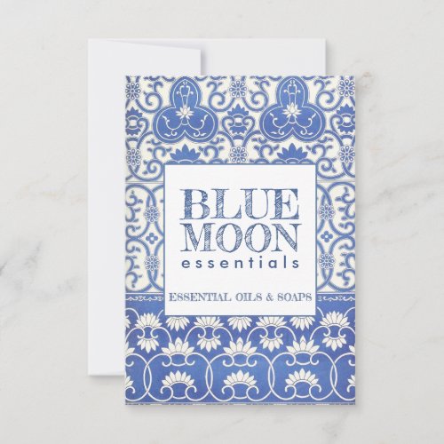 Monogram Blue Pattern Essential Oils Soaps Gift Card