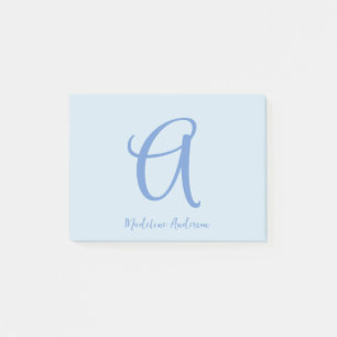 Monogram Blue Post-it Notes