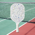 Monogram Blue Purple Pretty Wildflower Floral Pickleball Paddle<br><div class="desc">Introducing our Monogram Blue Purple Pretty Wildflower Floral Pickleball Paddle. Featuring watercolor illustration of wild field flower,  great for nature and wildflower lovers. Add elegant of flower meadow vibes to game play.</div>