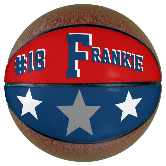 Monogram Blue, Red, & Gray Basketball (Front)