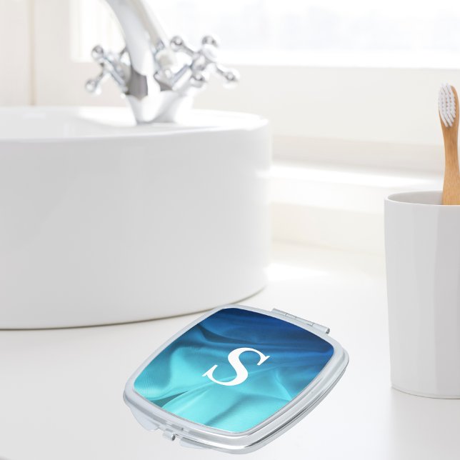 Monogram Blue Satin Compact Mirror (Creator Uploaded)