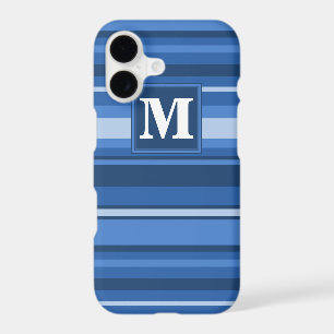 Monogram blue stripes iPhone 17 case