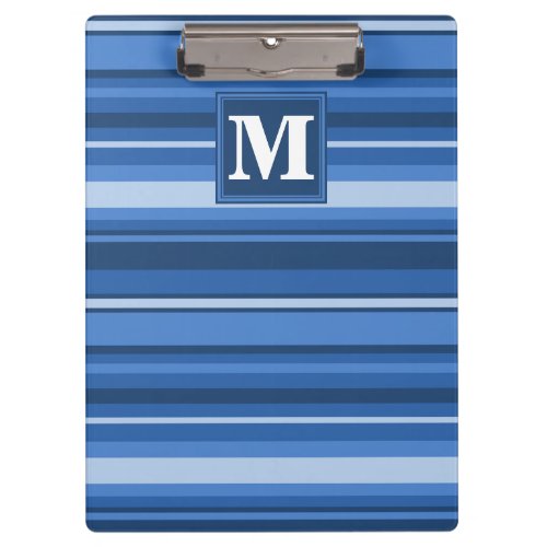 Monogram blue stripes clipboard