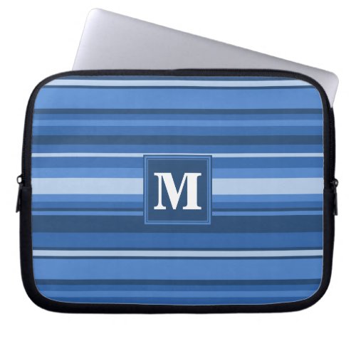 Monogram blue stripes laptop sleeve