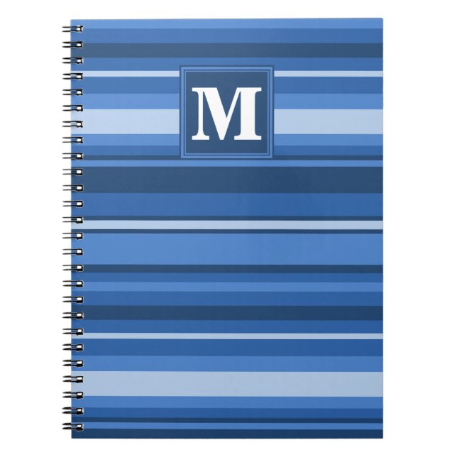 Monogram blue stripes notebook (Front)