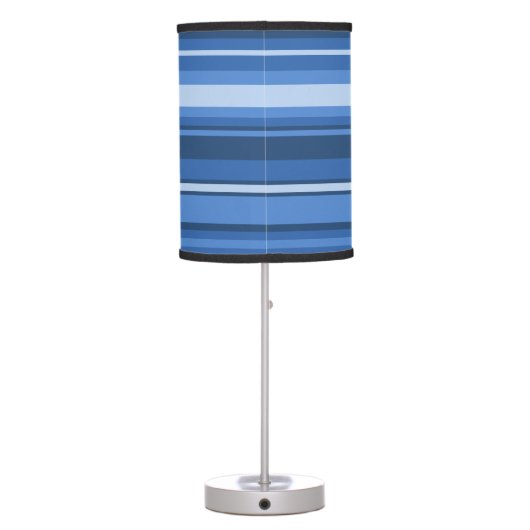 Monogram blue stripes table lamp (Back)