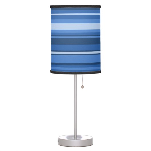 Monogram blue stripes table lamp (Left)