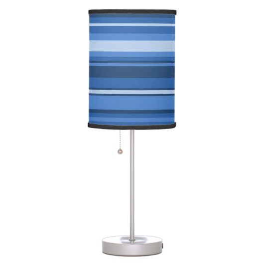 Monogram blue stripes table lamp (Right)
