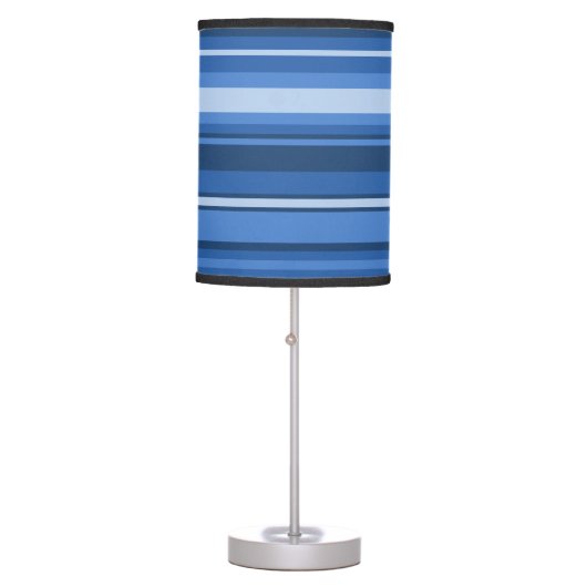 Monogram blue stripes table lamp (Front)
