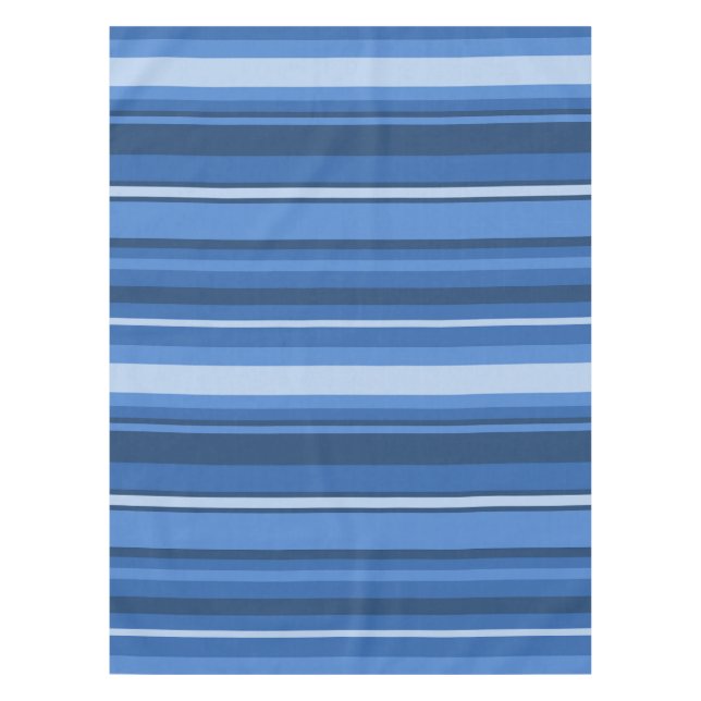 Monogram blue stripes tablecloth (Front)